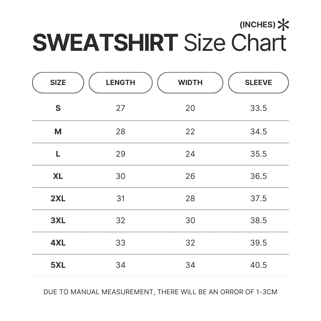 Sweatshirt Size Chart - Greys Anatomy Shop