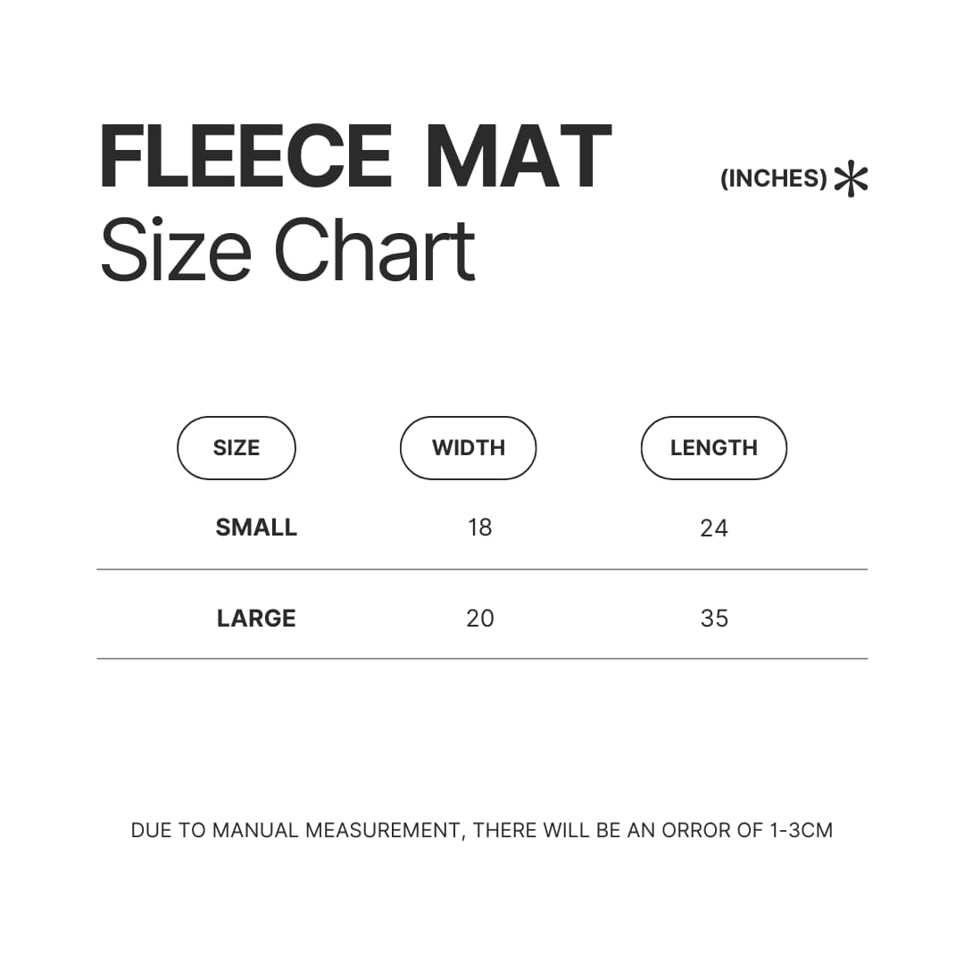 Fleece Mat Size Chart - Greys Anatomy Shop