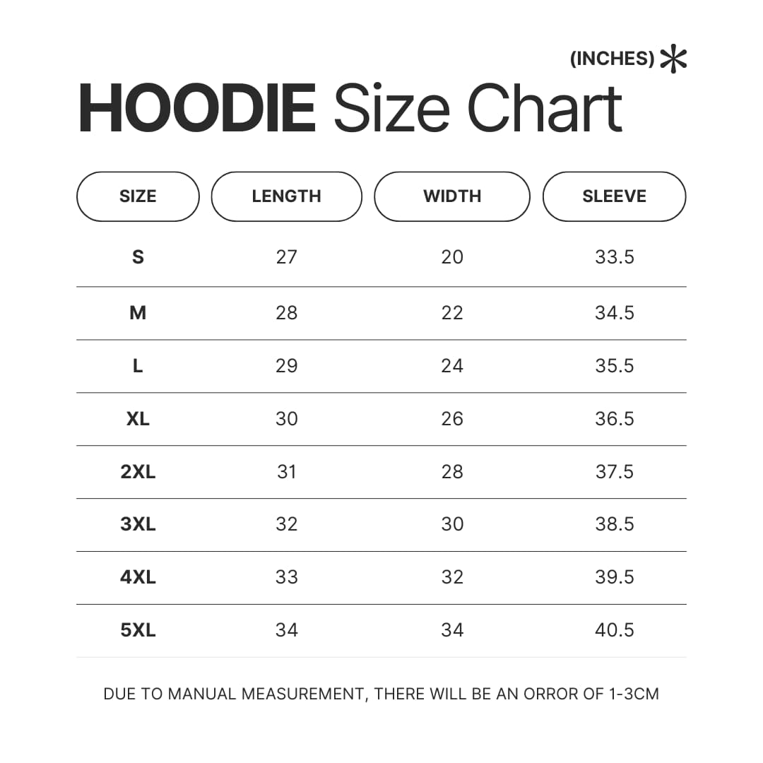 Hoodie Size Chart - Greys Anatomy Shop