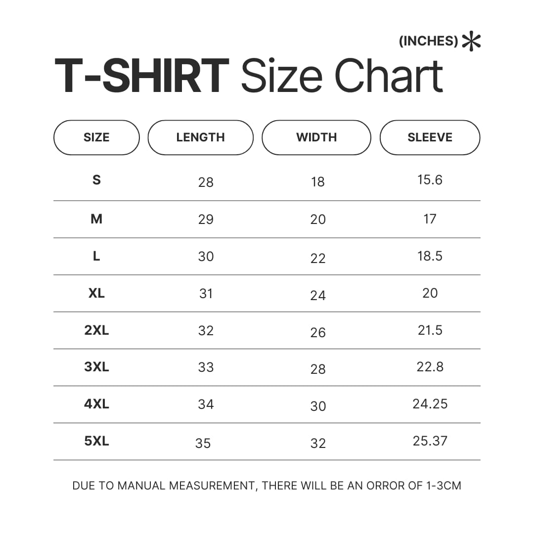 T shirt Size Chart - Greys Anatomy Shop