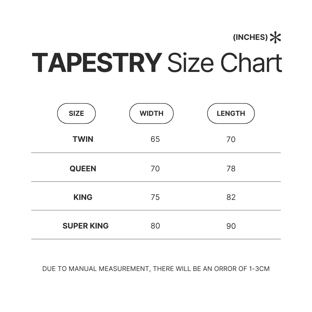 Tapestry Size Chart - Greys Anatomy Shop