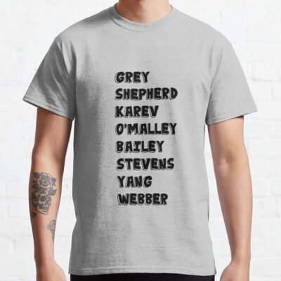 Grey'S Names T-Shirt Official Greys Anatomy Merch