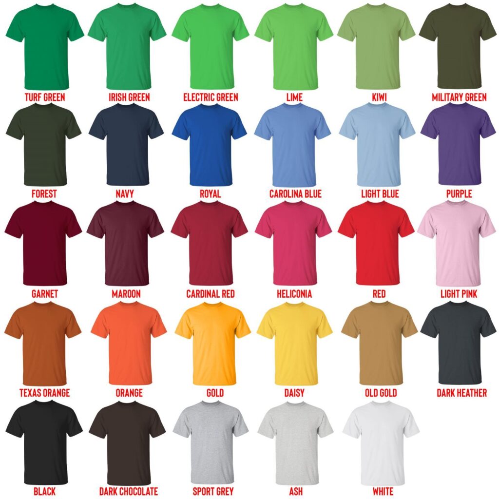 t shirt color chart - Greys Anatomy Shop