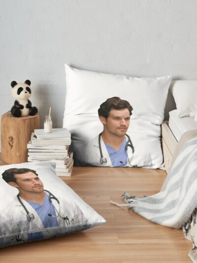 Andrew Deluca Throw Pillow Official Greys Anatomy Merch