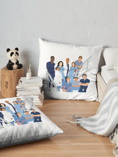 Greys Season 1 Cast Throw Pillow Official Greys Anatomy Merch