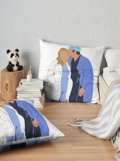 Minimalist Derek And Meredith Throw Pillow Official Greys Anatomy Merch