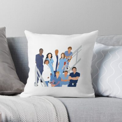 Greys Season 1 Cast Throw Pillow Official Greys Anatomy Merch