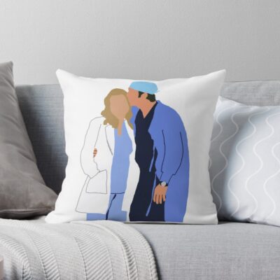 Minimalist Derek And Meredith Throw Pillow Official Greys Anatomy Merch