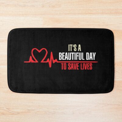 Grey Anatomy Its A Beautiful Day To Save Lives Bath Mat Official Greys Anatomy Merch