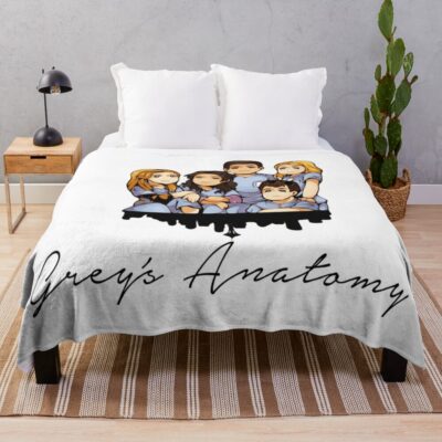 Greys Cartoon Throw Blanket Official Greys Anatomy Merch