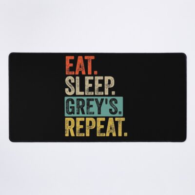 Eat Sleep Grey'S Repeat Retro Vintage Mouse Pad Official Greys Anatomy Merch